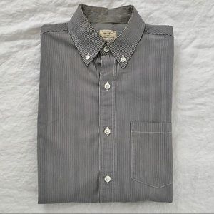 J. Crew Cotton Shirt in Charcoal & White Stripe